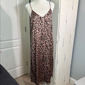The Drop Chic Animal Print Slip Dress